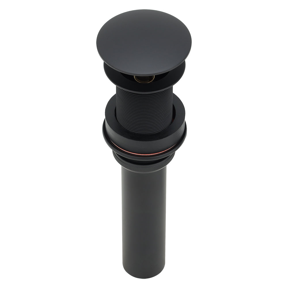 Premier Copper Products 1.5" Non-Overflow Pop-up Bathroom Sink Drain - Matte Black, Brass, D-208BLK