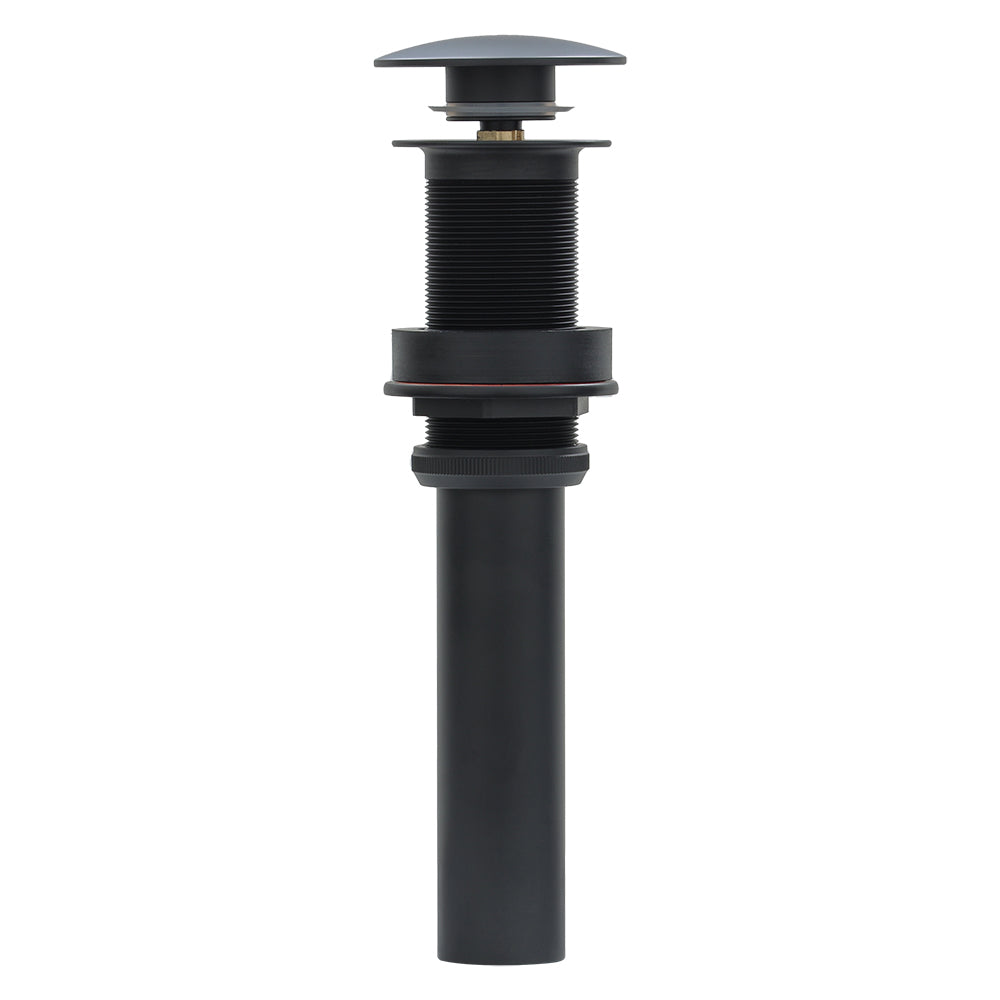 Premier Copper Products 1.5" Non-Overflow Pop-up Bathroom Sink Drain - Matte Black, Brass, D-208BLK