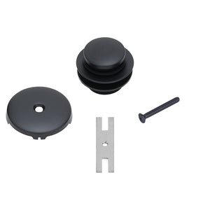Alternate Image for Premier Copper Products Tub Drain Trim and Single-Hole Overflow Cover for Bath Tubs - Matte Black, Brass, D-301BLK