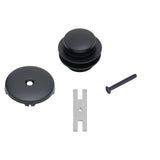 Premier Copper Products Tub Drain Trim and Single-Hole Overflow Cover for Bath Tubs - Matte Black, Brass, D-301BLK