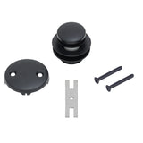 Premier Copper Products Tub Drain Trim and Two-Hole Overflow Cover for Bath Tubs - Matte Black, Brass, D-302BLK