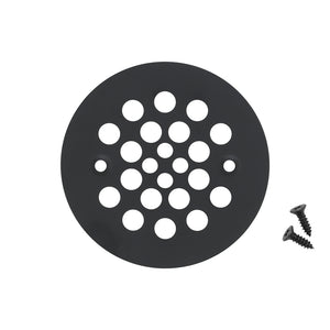 Alternate Image for Premier Copper Products 4.25" Round Shower Drain Cover in Matte Black, Brass, D-415BLK