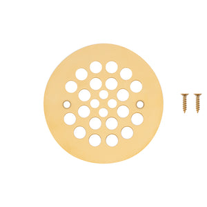 Alternate Image for Premier Copper Products 4.25" Round Shower Drain Cover in Polished Brass, D-415PB