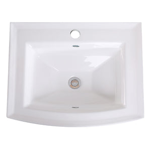 Alternate Image for Nantucket Sinks Great Point 22.625" x 19.4375" Rectangular Drop In/Topmount Ceramic - Vitreous China ADA Bathroom Sink with Accessories, White, DI-2320-R1