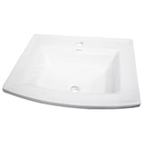 Nantucket Sinks Great Point 22.625" x 19.4375" Rectangular Drop In/Topmount Ceramic - Vitreous China ADA Bathroom Sink with Accessories, White, DI-2320-R1