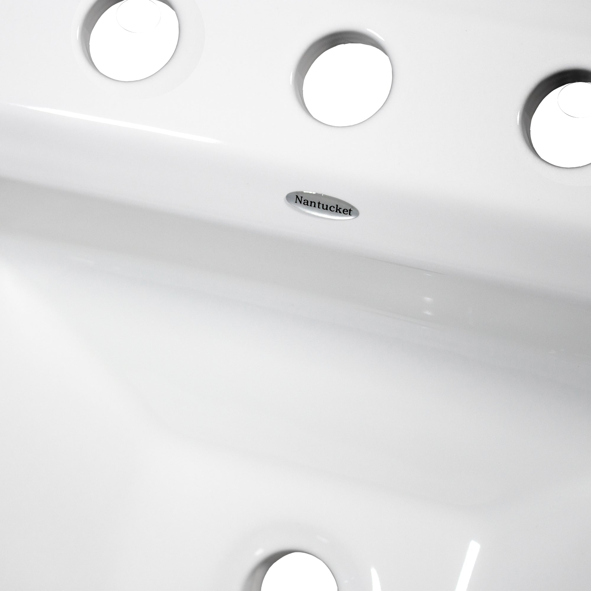 Nantucket Sinks Great Point 22.625" x 19.4375" Rectangular Drop In/Topmount Ceramic - Vitreous China ADA Bathroom Sink with Accessories, White, DI-2320-R8