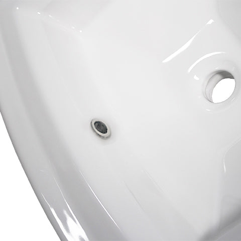 Nantucket Sinks Great Point 22.625" x 19.4375" Rectangular Drop In/Topmount Ceramic - Vitreous China ADA Bathroom Sink with Accessories, White, DI-2320-R8