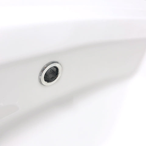 Nantucket Sinks Great Point 22.625" x 19.4375" Rectangular Drop In/Topmount Ceramic - Vitreous China ADA Bathroom Sink with Accessories, White, DI-2320-R8