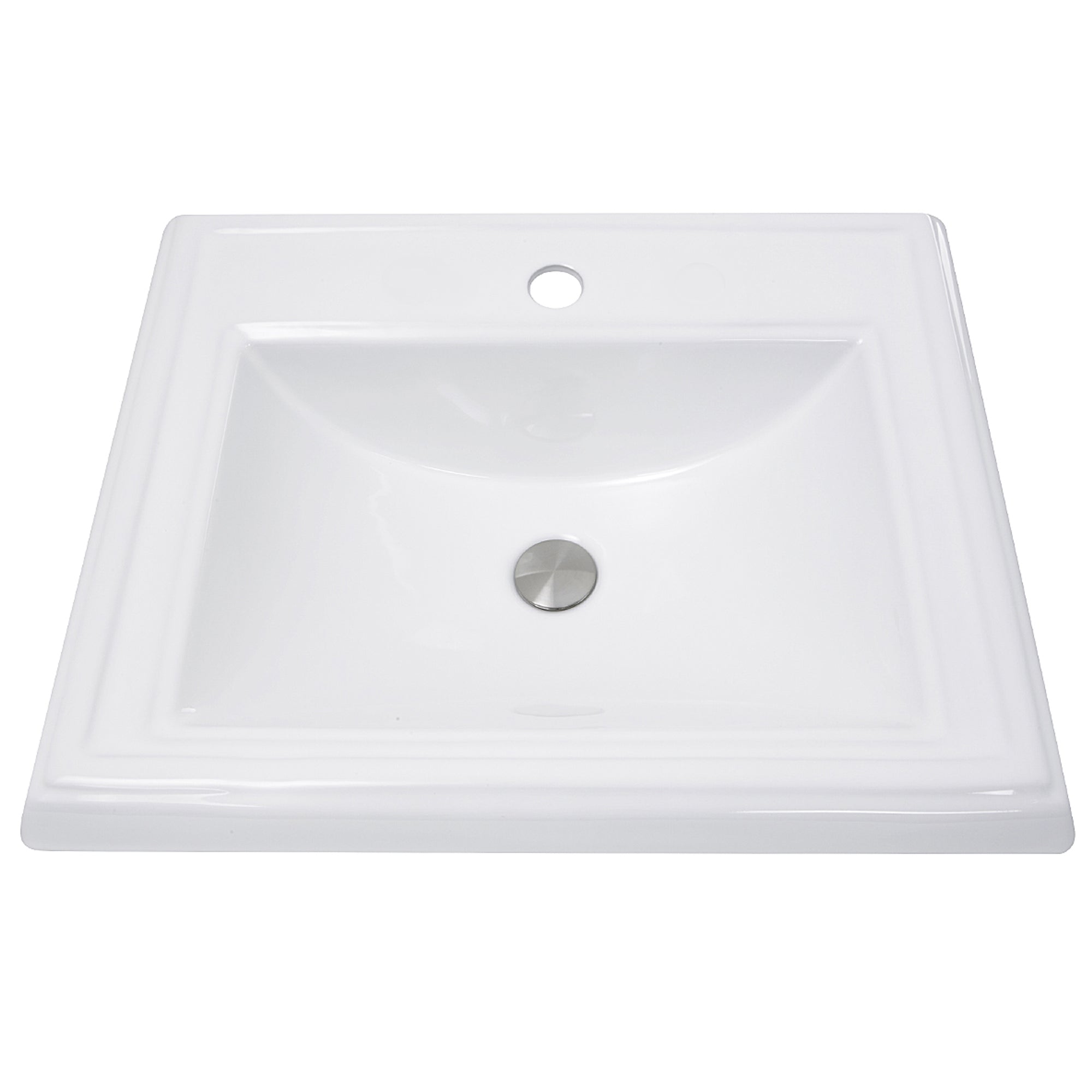 Nantucket Sinks Great Point 23" x 18.25" Rectangular Drop In/Topmount Ceramic - Vitreous China ADA Bathroom Sink, White, DI-2418-R1