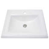 Nantucket Sinks Great Point 23" x 18.25" Rectangular Drop In/Topmount Ceramic - Vitreous China ADA Bathroom Sink with Accessories, White, DI-2418-R1