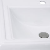 Nantucket Sinks Great Point 23" x 18.25" Rectangular Drop In/Topmount Ceramic - Vitreous China ADA Bathroom Sink with Accessories, White, DI-2418-R1