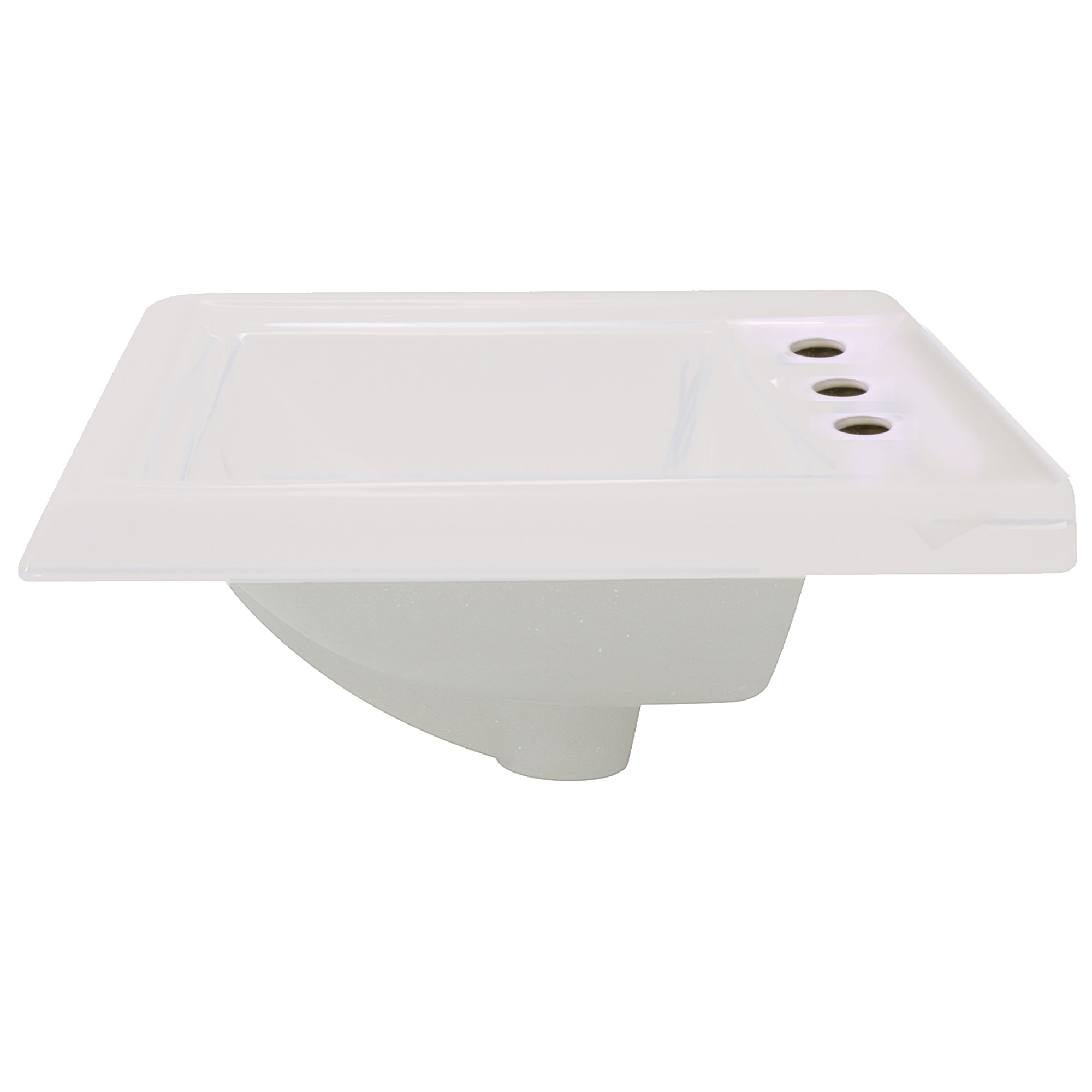 Nantucket Sinks Great Point 23" x 18.25" x 8.75" Rectangular Drop In/Topmount Ceramic - Vitreous China Bathroom Sink, Bisque, DI-2418-R8-Bisque