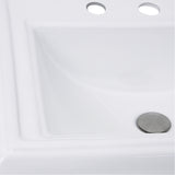 Nantucket Sinks Great Point 23" Ceramic Bathroom Sink, White, DI-2418-R8