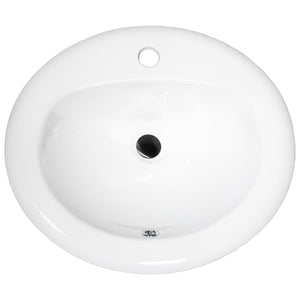 Alternate Image for Nantucket Sinks Great Point 20.25" x 17.25" Oval Drop In/Topmount Ceramic - Vitreous China Bathroom Sink with Accessories, White, DI2017-1
