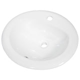 Nantucket Sinks Great Point 20.25" x 17.25" Oval Drop In/Topmount Ceramic - Vitreous China Bathroom Sink with Accessories, White, DI2017-1