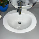 Nantucket Sinks Great Point 20.25" x 17.25" Oval Drop In/Topmount Ceramic - Vitreous China Bathroom Sink with Accessories, White, DI2017-1