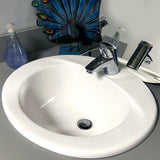 Nantucket Sinks Great Point 20.25" x 17.25" Oval Drop In/Topmount Ceramic - Vitreous China Bathroom Sink with Accessories, White, DI2017-1