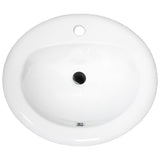 Nantucket Sinks Great Point 20.25" x 17.25" Oval Drop In/Topmount Ceramic - Vitreous China Bathroom Sink with Accessories, White, DI2017-1