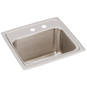 Alternate Image for Elkay Lustertone Classic 17" Drop In/Topmount Stainless Steel Kitchen Sink, Lustrous Satin, MR2 Faucet Holes, DLR171610MR2