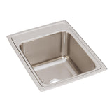 Elkay Lustertone Classic 17" Drop In/Topmount Stainless Steel Kitchen Sink, Lustrous Satin, No Faucet Hole, DLR1722100