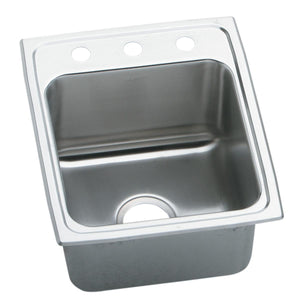 Alternate Image for Elkay Lustertone Classic 17" Drop In/Topmount Stainless Steel Kitchen Sink, Lustrous Satin, No Faucet Hole, DLRQ1722100