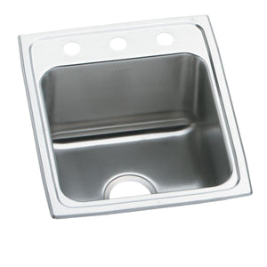 Alternate Image for Elkay Lustertone Classic 15" Drop In/Topmount Stainless Steel ADA Kitchen Sink, Lustrous Satin, MR2 Faucet Holes, LRAD152260MR2