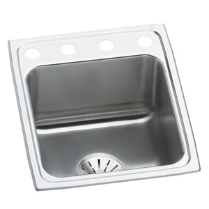 Alternate Image for Elkay Lustertone Classic 17" Drop In/Topmount Stainless Steel Kitchen Sink, Lustrous Satin, OS4 Faucet Holes, DLR172210PDOS4