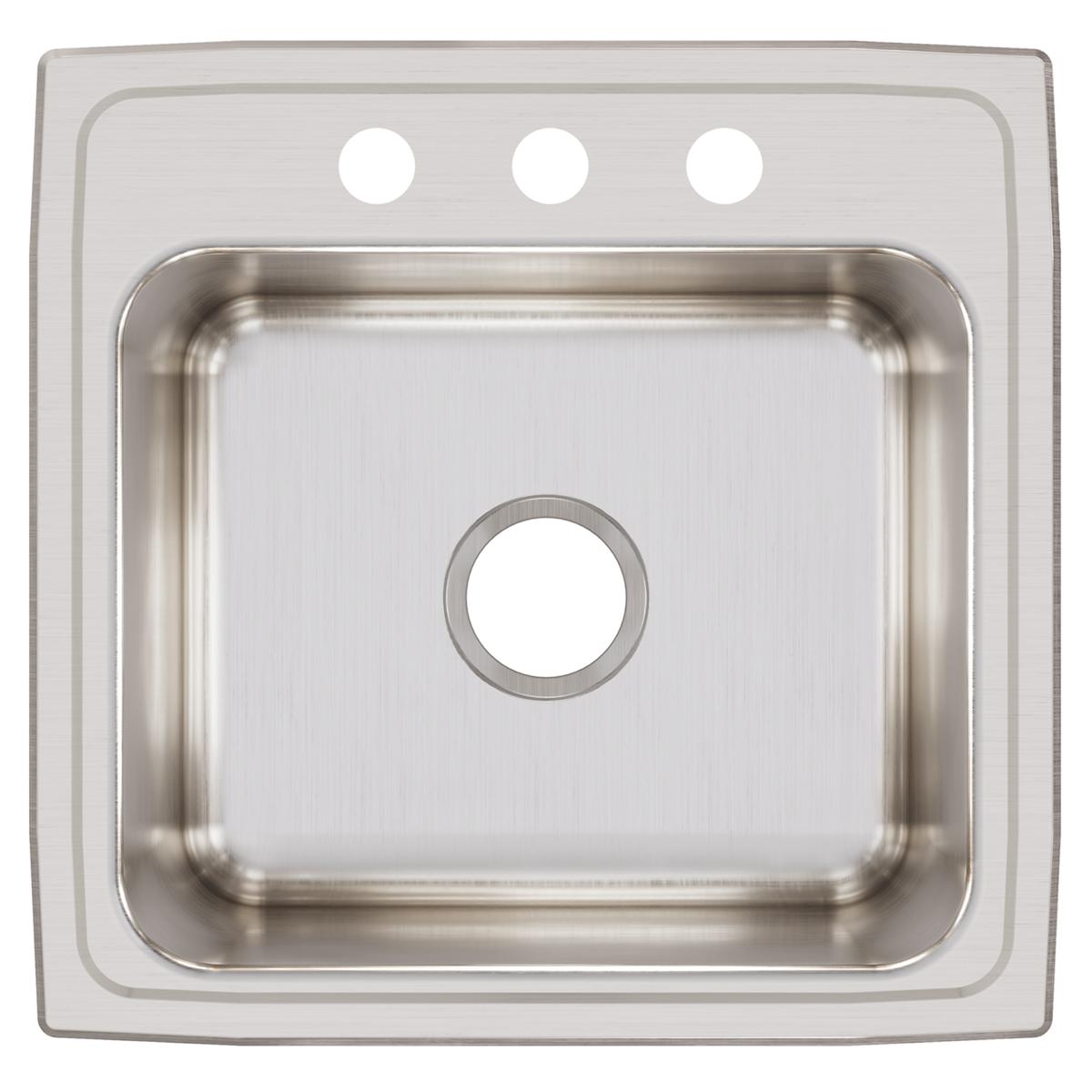 Elkay Lustertone Classic 20" Drop In/Topmount Stainless Steel Laundry Sink, 3 Faucet Holes, DLRQ1919103