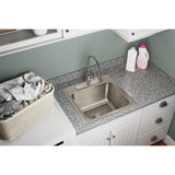 Elkay Lustertone Classic 20" Drop In/Topmount Stainless Steel Laundry/Utility Sink, Lustrous Satin, MR2 Faucet Holes, DLR191910MR2
