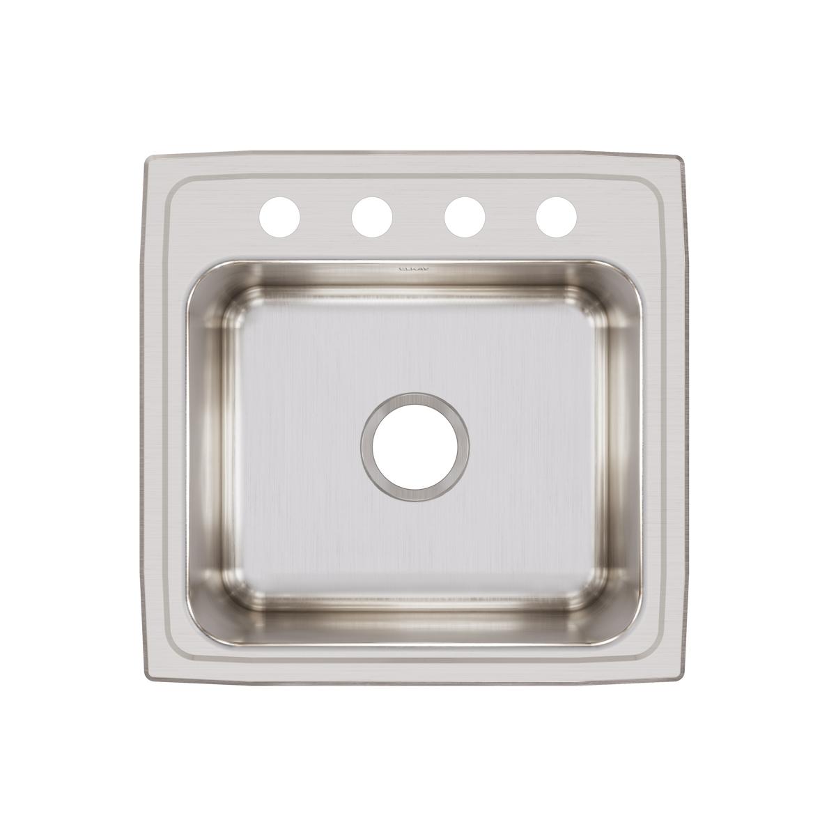 Elkay Lustertone Classic 20" Drop In/Topmount Stainless Steel Laundry/Utility Sink, Lustrous Satin, OS4 Faucet Holes, DLR191910OS4