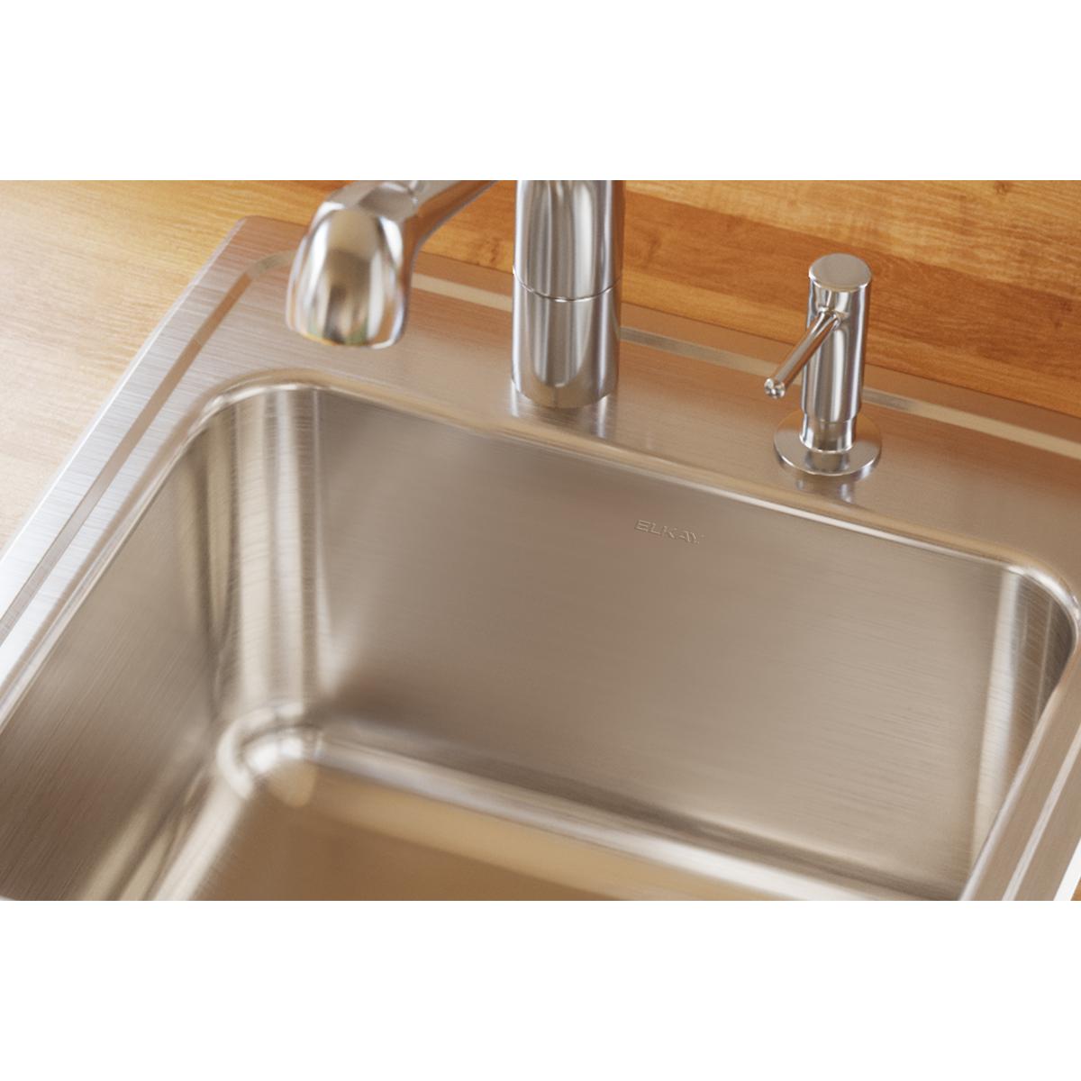 Elkay Lustertone Classic 20" Drop In/Topmount Stainless Steel Laundry/Utility Sink, Lustrous Satin, No Faucet Hole, DLR191910PD0