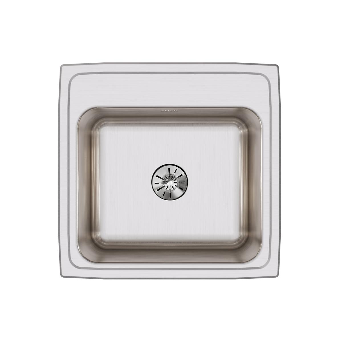 Elkay Lustertone Classic 20" Drop In/Topmount Stainless Steel Laundry/Utility Sink, Lustrous Satin, No Faucet Hole, DLR191910PD0