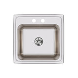 Elkay Lustertone Classic 20" Drop In/Topmount Stainless Steel Laundry/Utility Sink, Lustrous Satin, 2 Faucet Holes, DLR191910PD2