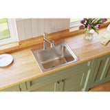 Elkay Lustertone Classic 22" Drop In/Topmount Stainless Steel Kitchen Sink, Lustrous Satin, No Faucet Hole, DLR221910PD0