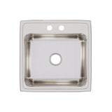 Elkay Lustertone Classic 22" Drop In/Topmount Stainless Steel Kitchen Sink, Lustrous Satin, 2 Faucet Holes, DLR2222102