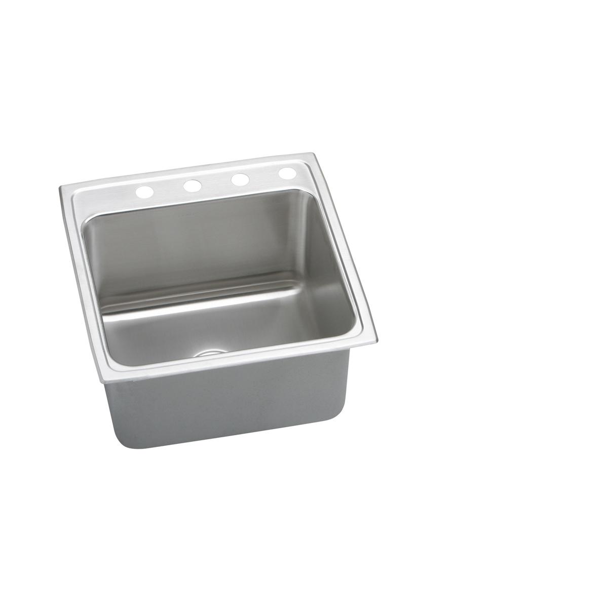 Elkay Lustertone Classic 22" Drop In/Topmount Stainless Steel Kitchen Sink, Lustrous Satin, 1 Faucet Hole, DLRQ2222101