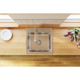 Elkay Lustertone Classic 22" Drop In/Topmount Stainless Steel Kitchen Sink, Lustrous Satin, No Faucet Hole, DLR2222120