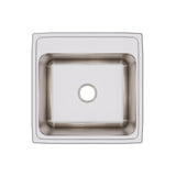 Elkay Lustertone Classic 22" Drop In/Topmount Stainless Steel Kitchen Sink, Lustrous Satin, No Faucet Hole, DLR2222120