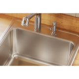 Elkay Lustertone Classic 22" Drop In/Topmount Stainless Steel Kitchen Sink, Lustrous Satin, 4 Faucet Holes, DLR2222124