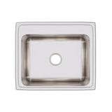 Elkay Lustertone Classic 25" Drop In/Topmount Stainless Steel Kitchen Sink, Lustrous Satin, No Faucet Hole, DLR2521100