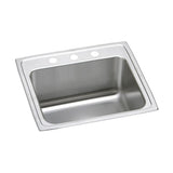 Elkay Lustertone Classic 25" Drop In/Topmount Stainless Steel Kitchen Sink, Lustrous Satin, 3 Faucet Holes, DLR252110PD3
