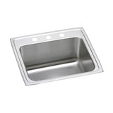 Elkay Lustertone Classic 25" Drop In/Topmount Stainless Steel Kitchen Sink, Lustrous Satin, MR2 Faucet Holes, DLR252110PDMR2