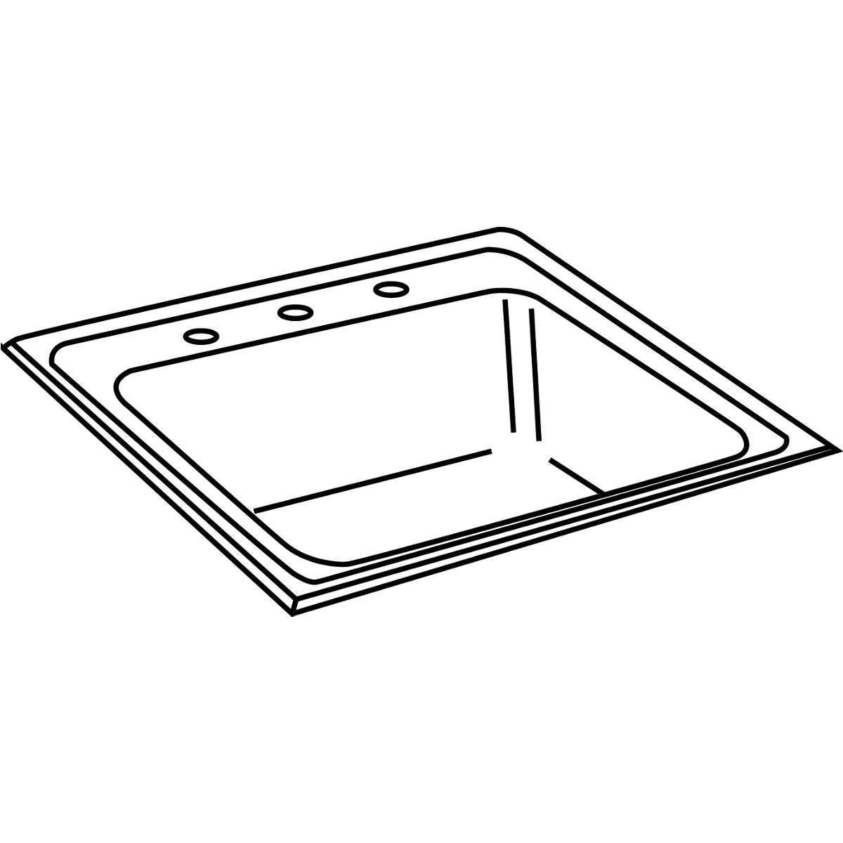 Elkay Lustertone Classic 25" Drop In/Topmount Stainless Steel Kitchen Sink, Lustrous Satin, 3 Faucet Holes, DLR252110PD3
