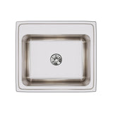 Elkay Lustertone Classic 25" Drop In/Topmount Stainless Steel Kitchen Sink, Lustrous Satin, No Faucet Hole, DLR252210PD0