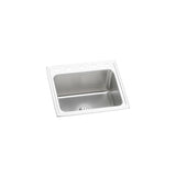 Elkay Lustertone Classic 25" Drop In/Topmount Stainless Steel Kitchen Sink, Lustrous Satin, 18 Gauge, DLR252210PD5