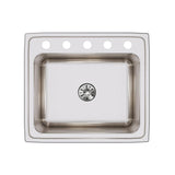 Elkay Lustertone Classic 25" Drop In/Topmount Stainless Steel Kitchen Sink, Lustrous Satin, 18 Gauge, DLR252210PD5