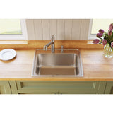 Elkay Lustertone Classic 25" Drop In/Topmount Stainless Steel Kitchen Sink, Lustrous Satin, MR2 Faucet Holes, DLR252210PDMR2