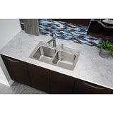 Elkay Lustertone Classic 29" Drop In/Topmount Stainless Steel Kitchen Sink, 50/50 Double Bowl, Lustrous Satin, 2 Faucet Holes, DLR2918102