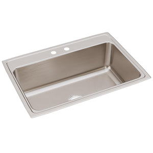 Alternate Image for Elkay Lustertone Classic 31" Drop In/Topmount Stainless Steel Kitchen Sink, 2 Faucet Holes, DLRQ3122102