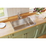 Elkay Lustertone Classic 31" Drop In/Topmount Stainless Steel Kitchen Sink, Lustrous Satin, No Faucet Hole, DLR3122120